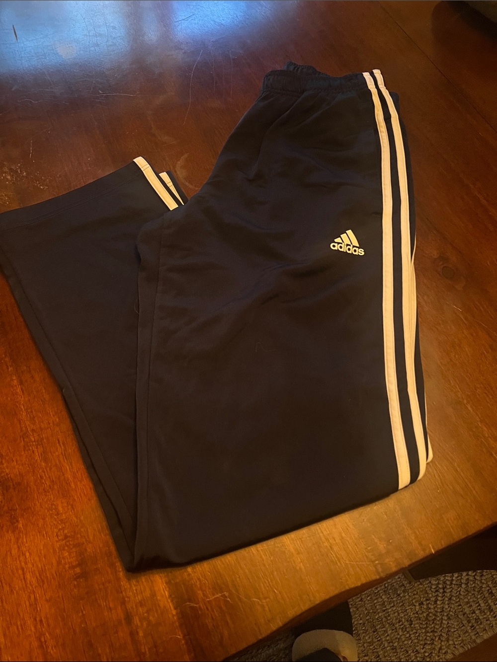 adidas Kids Black pants with White Stripes